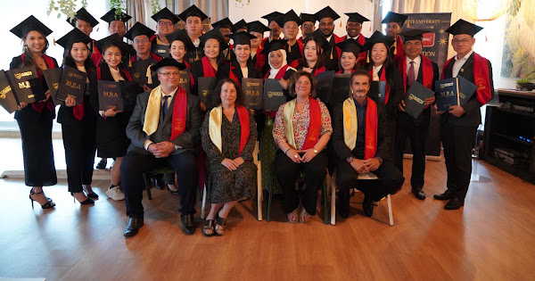 Group photograph from the 2023 Alzette University MBA convocation album